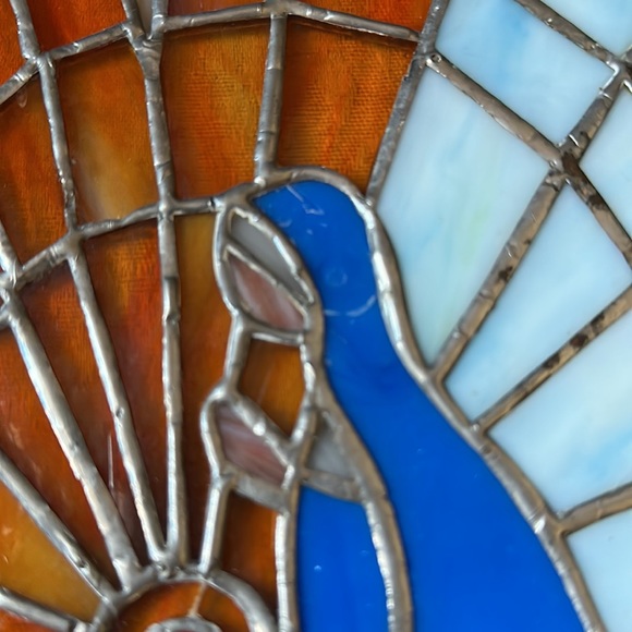 Original, signed Holy Family stained glass, manger scene, Star of Bethlehem - Picture 5 of 12